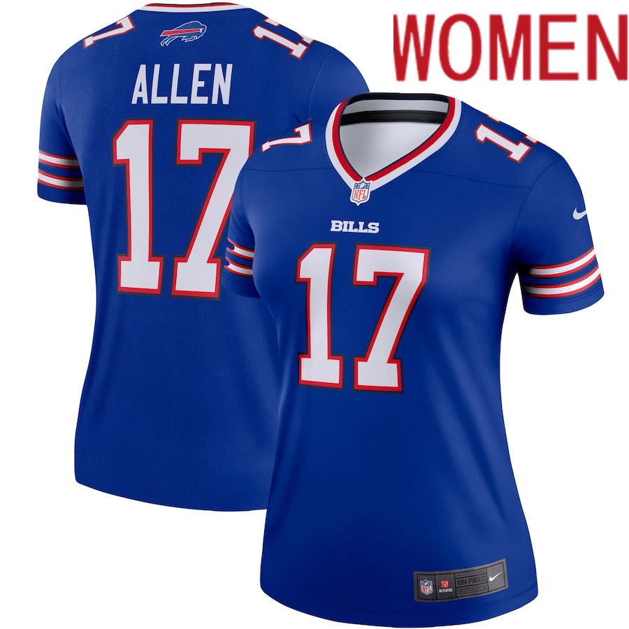 Women Buffalo Bills 17 Josh Allen Nike Royal Legend Team NFL Jersey